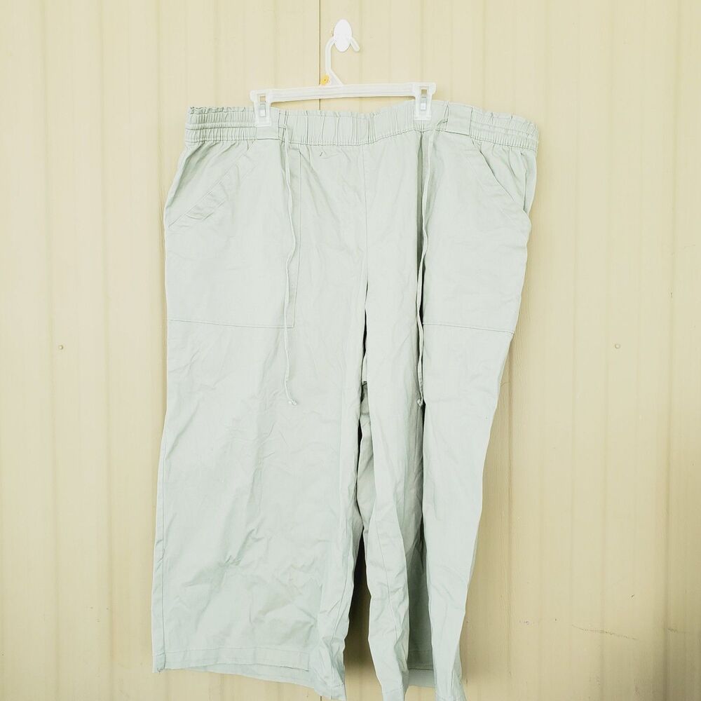 Ava Viv Green Wide Leg Crop Pants Size 3X